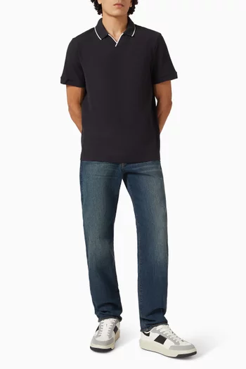 بنطال جينز بقصة ساق مستقيمة دينم مريح