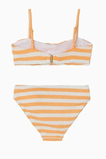 طقم بيكيني نيلي مخطط