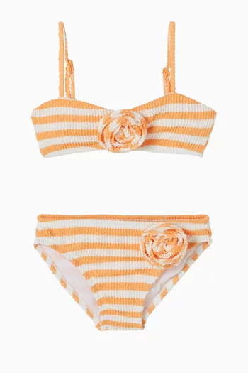 طقم بيكيني نيلي مخطط