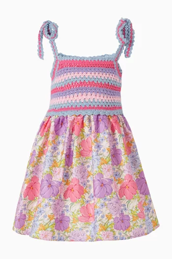 فستان شارلوت بنقشة زهور كروشيه