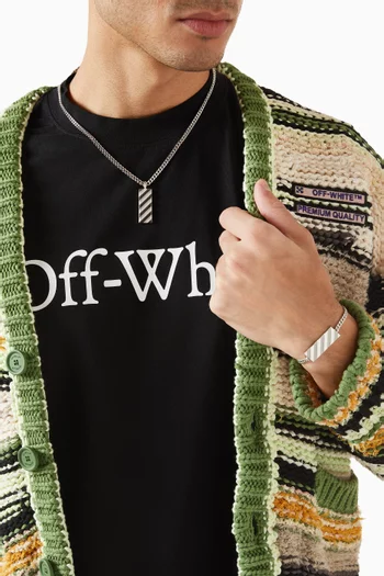 قلادة بدلاية بخطوط مائلة نحاس بلون فضي