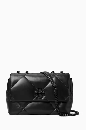 Small Kira Diamond Quilted Shoulder Bag in Leather