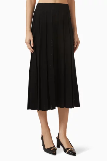 Pleated Midi Skirt in Lace