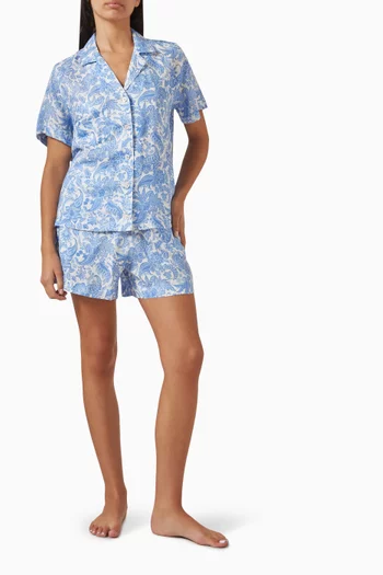 Milan Pyjama Shorts Set in Linen