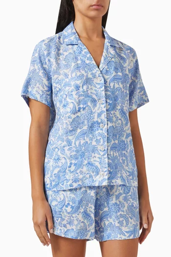 Milan Pyjama Shorts Set in Linen