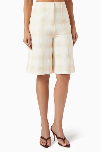 Oakley Check-print Shorts in Linen
