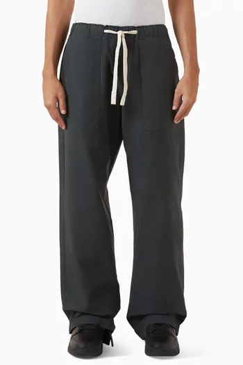 Curved Logo Pants in Cotton