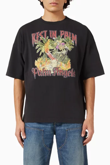 Rest in Palm-print T-shirt in Cotton