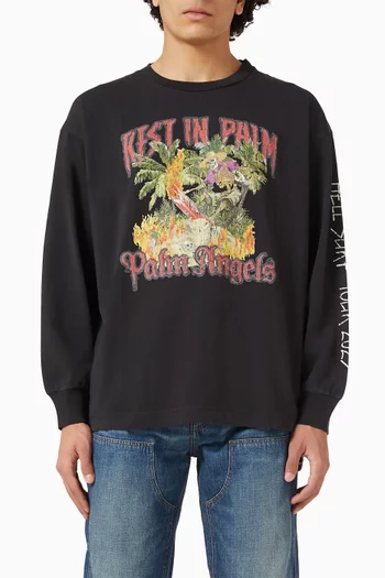 Rest in Palm-print T-shirt in Cotton