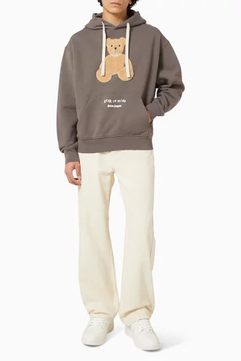 Bear in Mind-print Hoodie in Cotton-fleece
