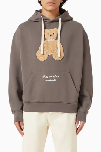 Bear in Mind-print Hoodie in Cotton-fleece
