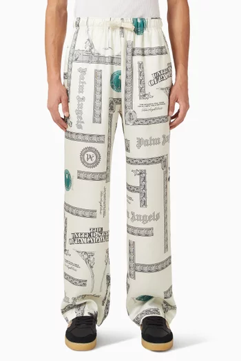 Dollar-print Pants in Cotton