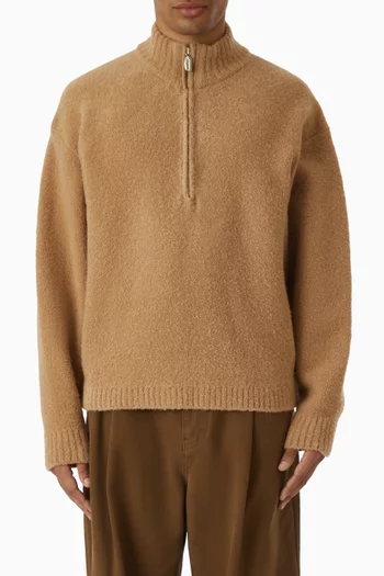 Half-zip Sweater in Boucle