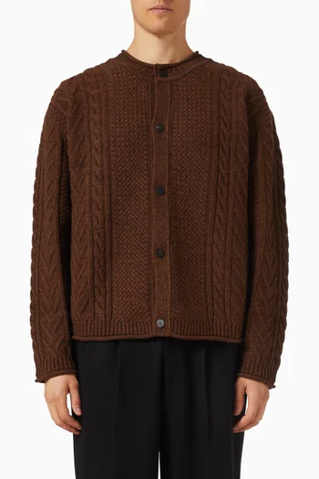 Twisted Cardigan in Lambwool Blend