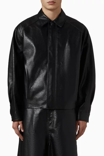 Zip-up Jacket in Leather