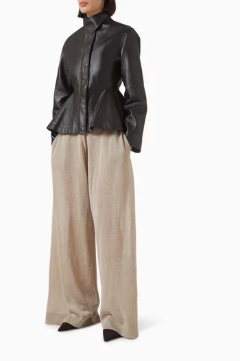 Peplum Jacket in Leather