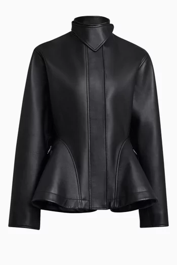 Peplum Jacket in Leather