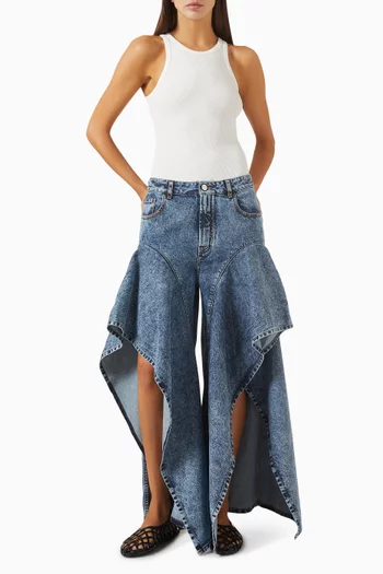 بنطال جينز بكشكش دينم