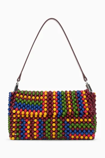 Timmy Beaded Shoulder Bag in Raffia