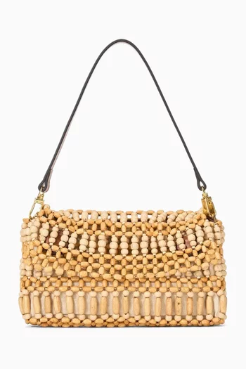 Timmy Beaded Shoulder Bag in Canvas