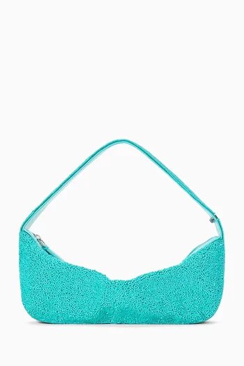 حقيبة كتف ديمي قابلة للتعديل مطرزة بالخرز