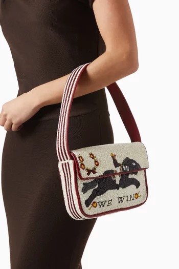 حقيبة كتف تومي مزينة بالخرز