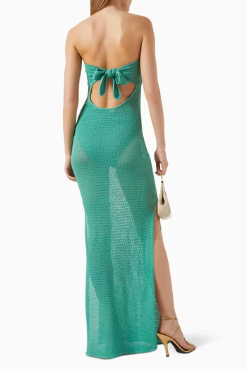 Montego Strapless Maxi Dress in Crochet-knit