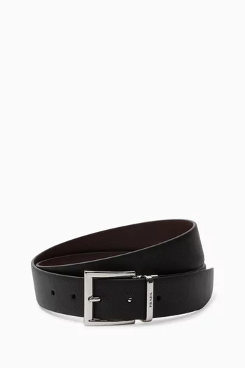 Reversible Belt in Saffiano Leather