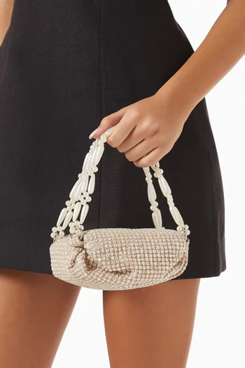 Sparkly Tiny Nino Tote Bag in Silk Satin