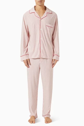 طقم بيجاما ويليام بأكمام طويلة ونقشة تينسيل مودال