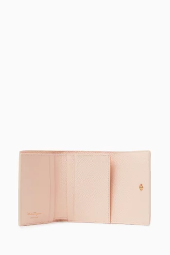 Gancini Trifold Wallet in Leather