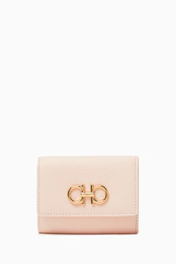 Gancini Trifold Wallet in Leather