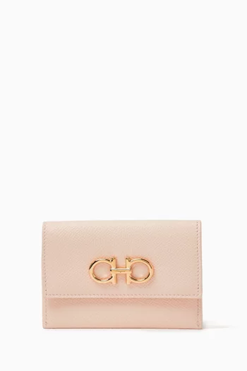 Gancini Card Holder in Leather