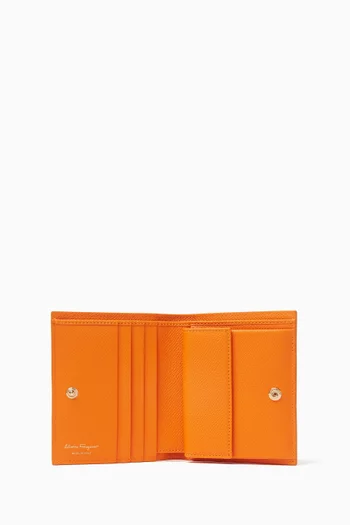 Gancini Compact Wallet in Leather