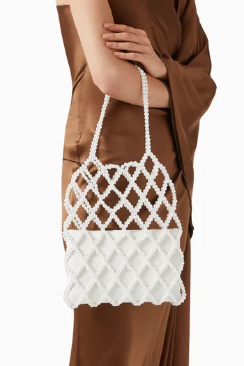 حقيبة اليد كارا مطرزة بالخرز أكريليك