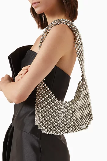 حقيبة كتف جوليا مطرزة بالخرز أكريليك