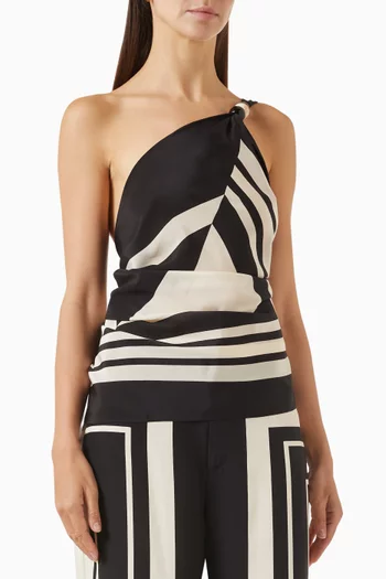 Pietra Wrap Top in Silk Crepe