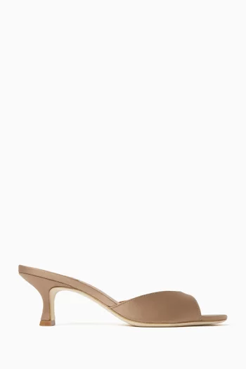 Brigitte 55 Mule Sandals in Satin