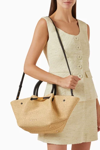 The Midi New York Tote Bag in Raffia