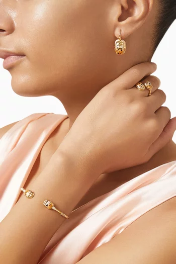 أقراط متدلية سكاراموش معدن مطلي بلون ذهبي