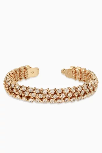Izilda Crystal Cuff Bracelet in Gold-plated Metal