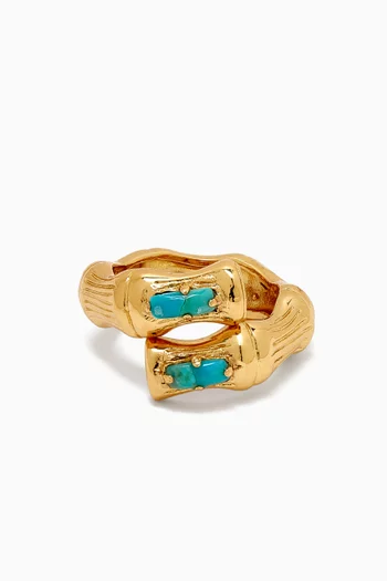 Bambou Liane Open Ring in Gold-plated Metal