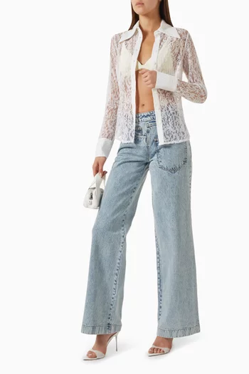 Wide-collar Shirt in Lace