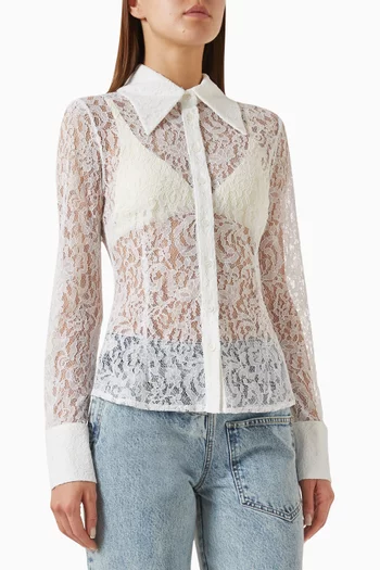 Wide-collar Shirt in Lace