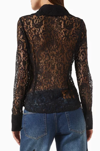 Wide-collar Shirt in Lace