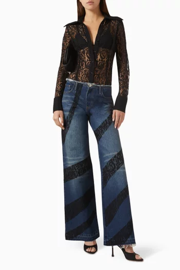 Wide-collar Shirt in Lace