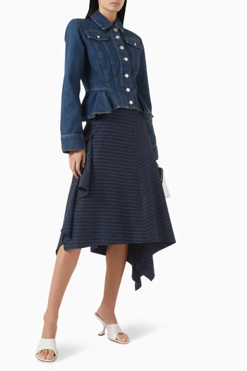 Patchwork Pinstripe Skirt