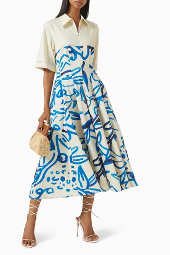 فستان اتوم مزين بنقشة