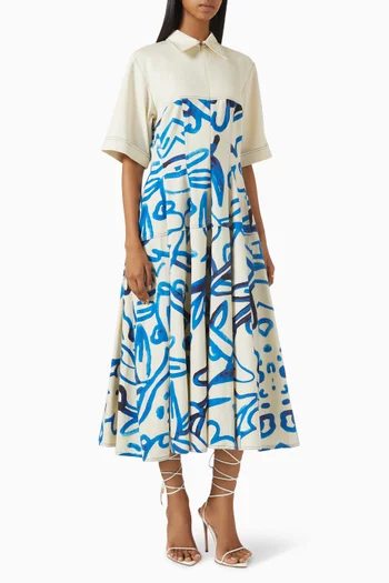 فستان اتوم مزين بنقشة