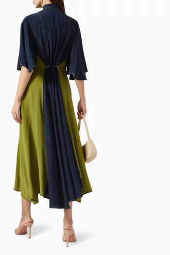 فستان دييجو متوسط الطول حرير كريب